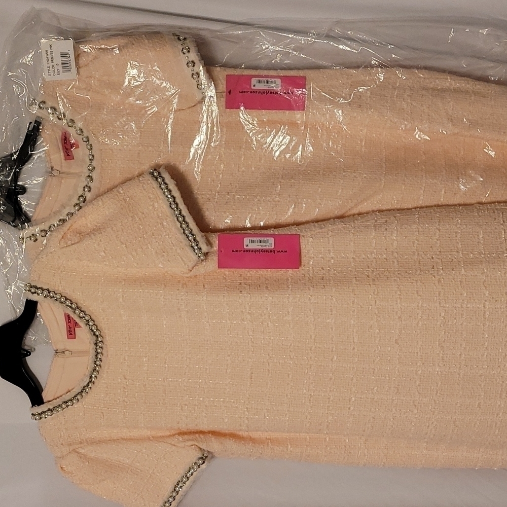 BETSEY Johnson Tweed  princess pink dress - Picture 14 of 17